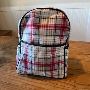 Kids Flannel Plaid Backpack - Red, White, Gray, Black